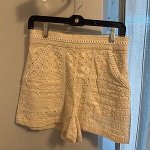 Zara eyelit side zip shorts